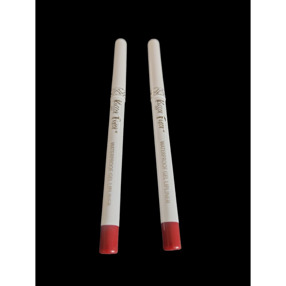 Belle Beauty Kisser Fixer TRUE RED Waterproof Gel Lip Liner NEW Lot x2 MSRP $36